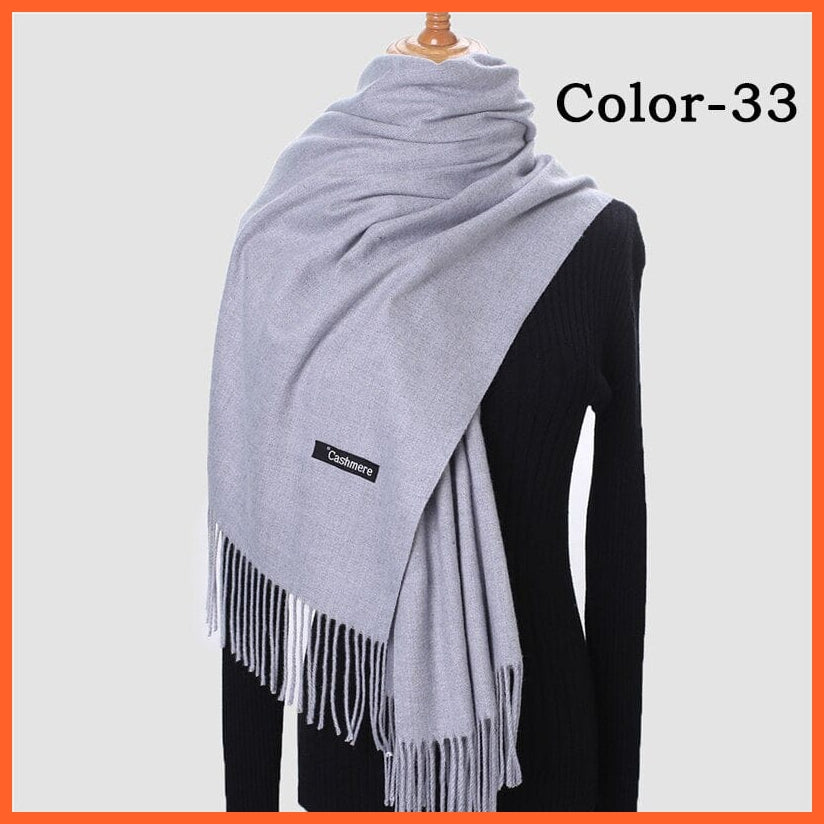 whatagift.com.au Women's Scarf New Winter Women Warm Cashmere Solid Scarf | Hijab Long Pashmina Bandana Wraps