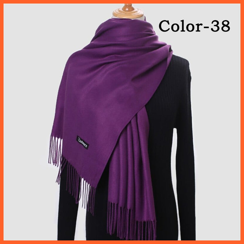 whatagift.com.au Women's Scarf New Winter Women Warm Cashmere Solid Scarf | Hijab Long Pashmina Bandana Wraps