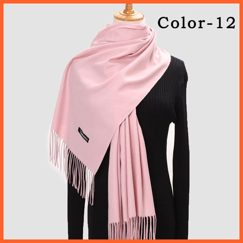 whatagift.com.au Women's Scarf New Winter Women Warm Cashmere Solid Scarf | Hijab Long Pashmina Bandana Wraps