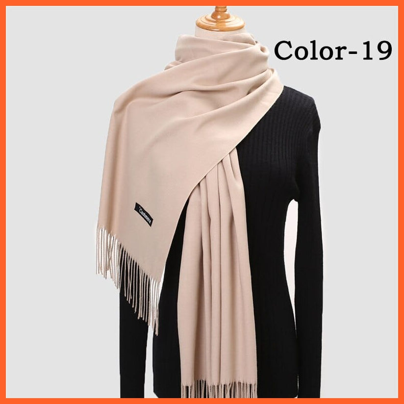 whatagift.com.au Women's Scarf New Winter Women Warm Cashmere Solid Scarf | Hijab Long Pashmina Bandana Wraps