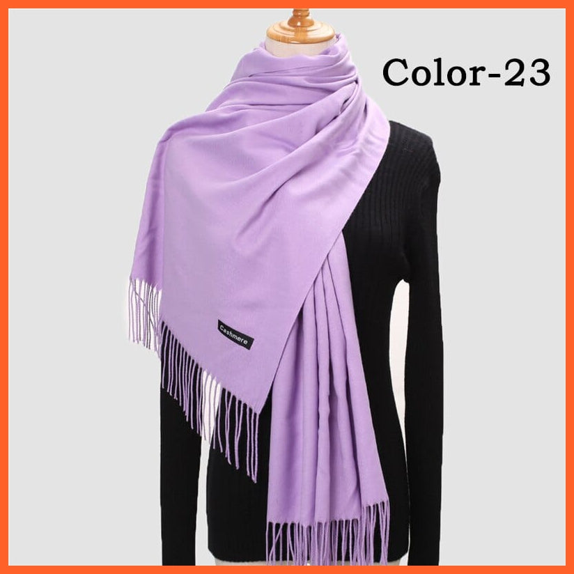 whatagift.com.au Women's Scarf New Winter Women Warm Cashmere Solid Scarf | Hijab Long Pashmina Bandana Wraps