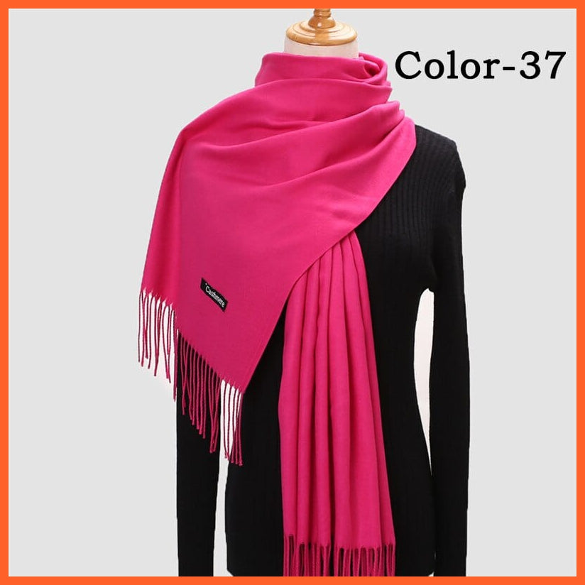 whatagift.com.au Women's Scarf New Winter Women Warm Cashmere Solid Scarf | Hijab Long Pashmina Bandana Wraps
