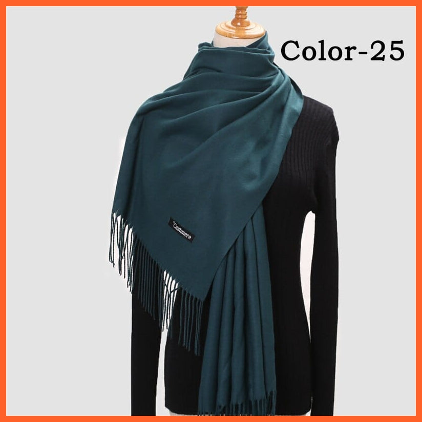 whatagift.com.au Women's Scarf New Winter Women Warm Cashmere Solid Scarf | Hijab Long Pashmina Bandana Wraps