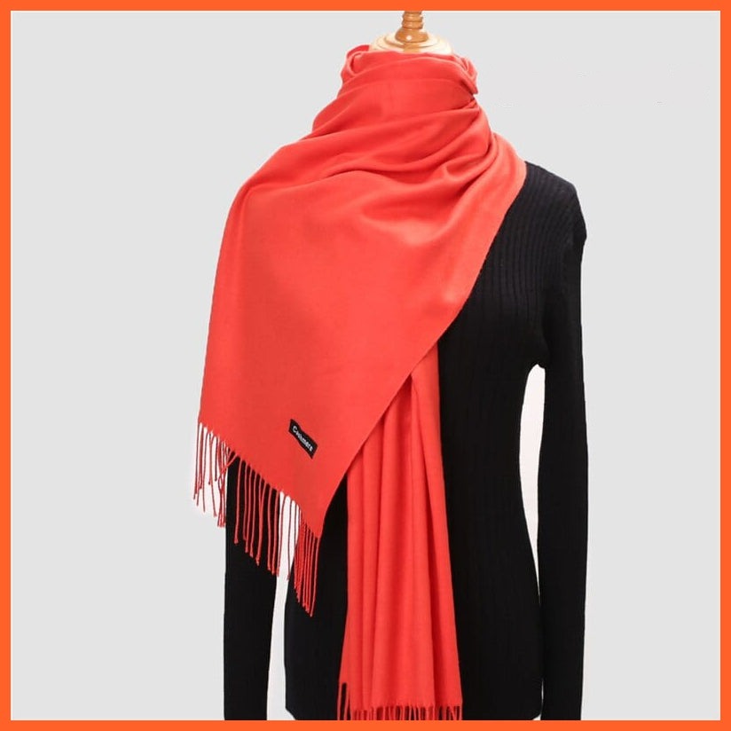 whatagift.com.au Women's Scarf New Winter Women Warm Cashmere Solid Scarf | Hijab Long Pashmina Bandana Wraps