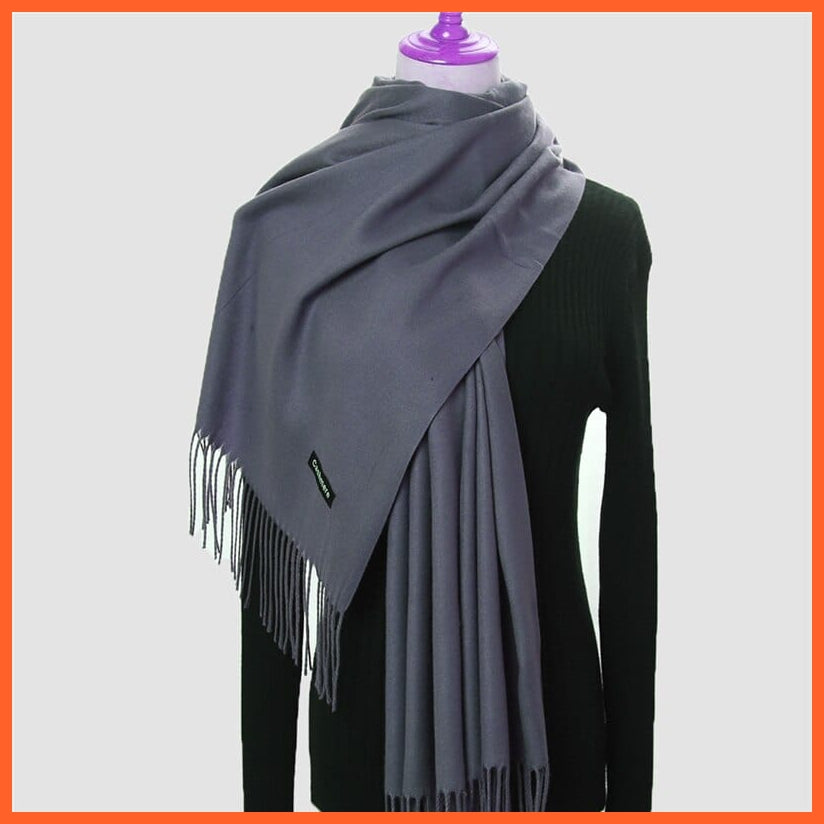 whatagift.com.au Women's Scarf New Winter Women Warm Cashmere Solid Scarf | Hijab Long Pashmina Bandana Wraps