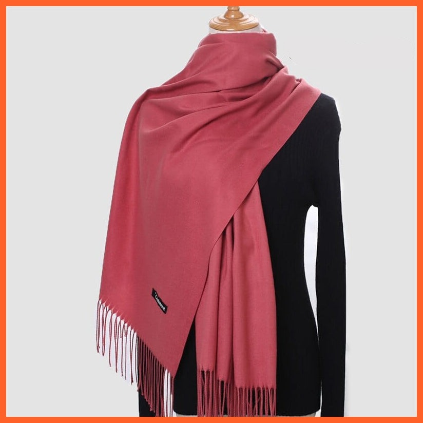 whatagift.com.au Women's Scarf New Winter Women Warm Cashmere Solid Scarf | Hijab Long Pashmina Bandana Wraps