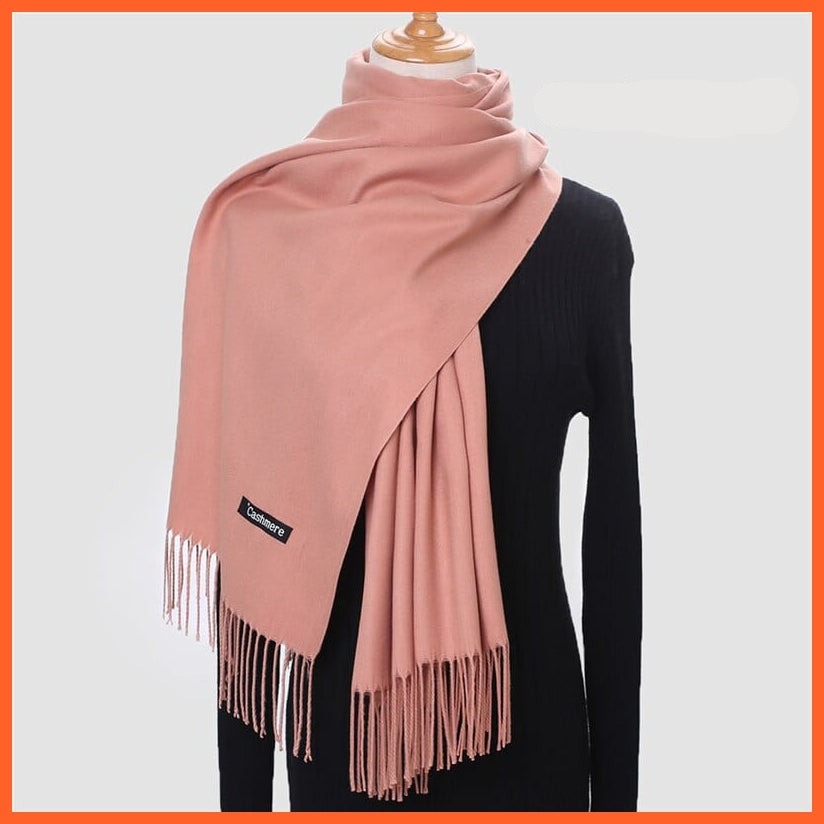 whatagift.com.au Women's Scarf New Winter Women Warm Cashmere Solid Scarf | Hijab Long Pashmina Bandana Wraps