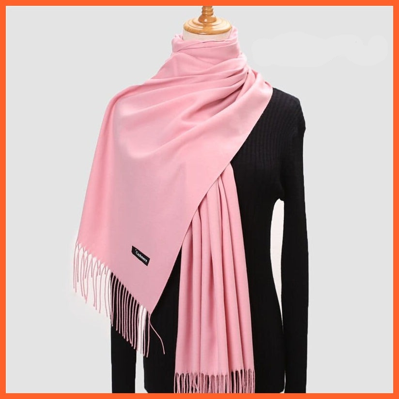 whatagift.com.au Women's Scarf New Winter Women Warm Cashmere Solid Scarf | Hijab Long Pashmina Bandana Wraps