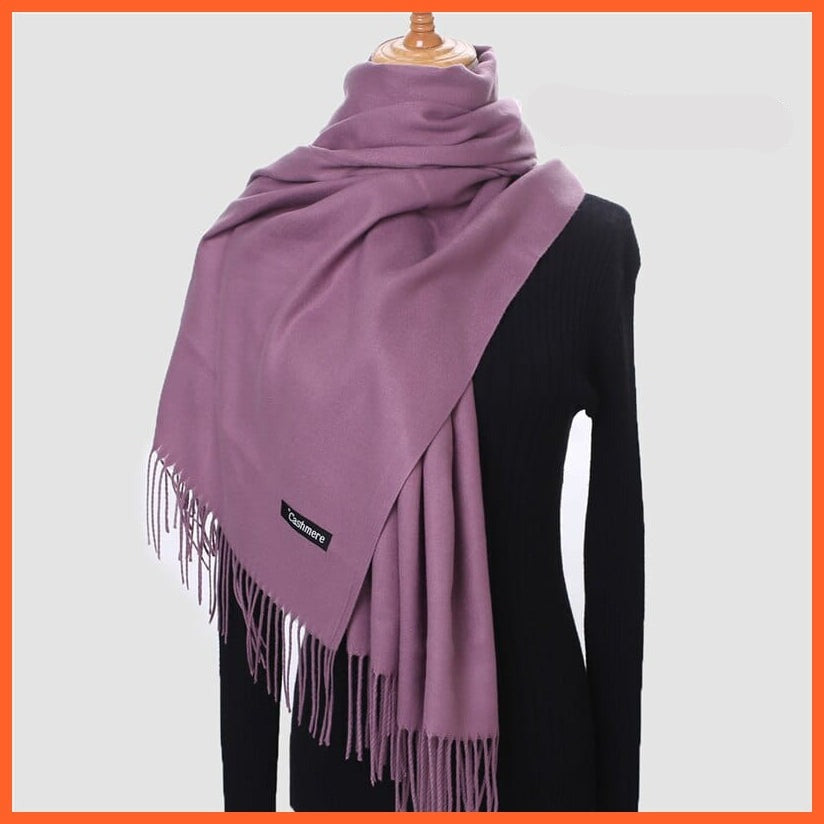 whatagift.com.au Women's Scarf New Winter Women Warm Cashmere Solid Scarf | Hijab Long Pashmina Bandana Wraps