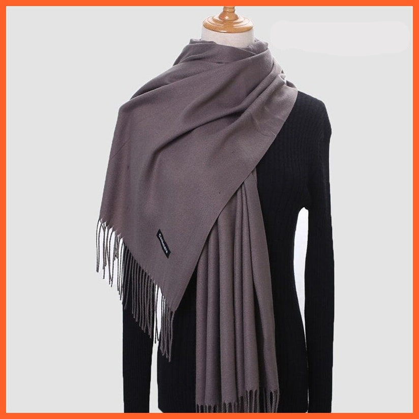 whatagift.com.au Women's Scarf New Winter Women Warm Cashmere Solid Scarf | Hijab Long Pashmina Bandana Wraps