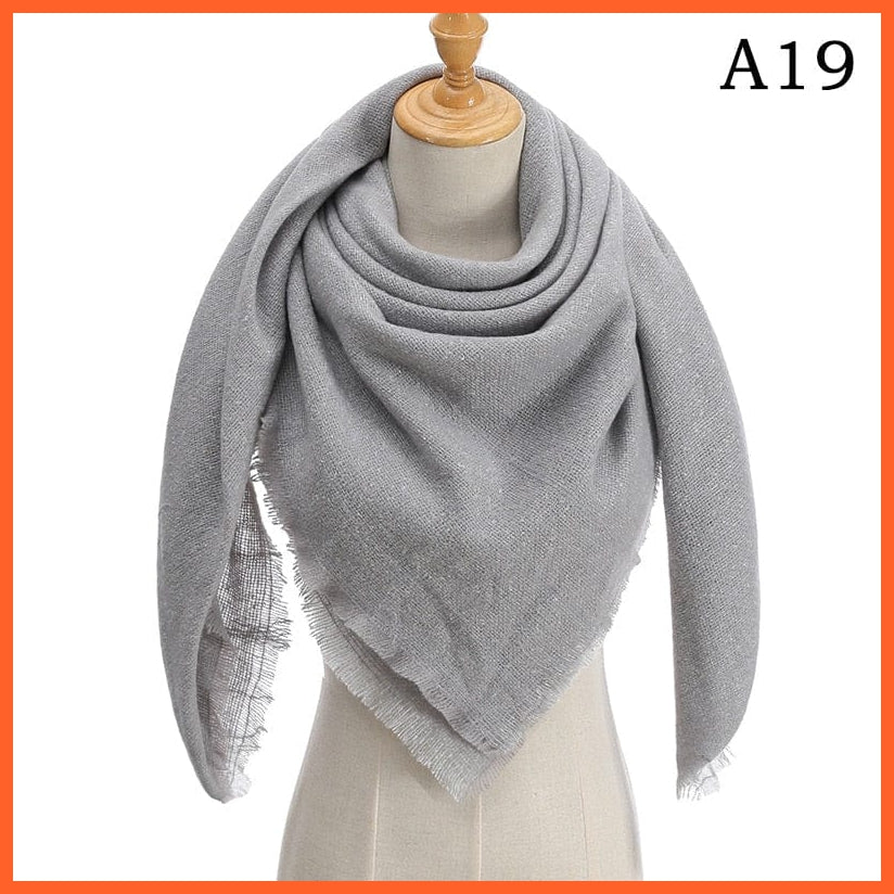 whatagift.com.au Women's Scarf UA-19 Designer Knitted Women's Scarf | Plaid Warm Cashmere Luxury Brand Neck Bandana