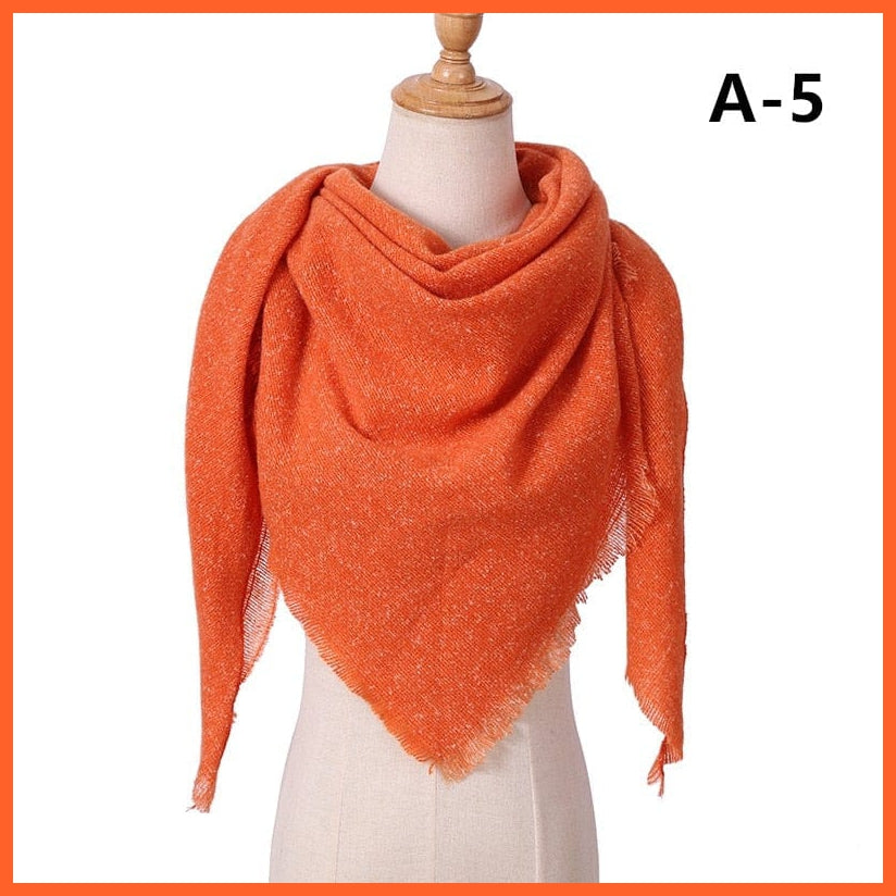 whatagift.com.au Women's Scarf UA-5 Designer Knitted Women's Scarf | Plaid Warm Cashmere Luxury Brand Neck Bandana