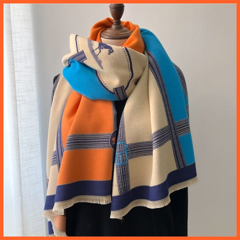 whatagift.com.au Women's Scarf Warm Winter Scarf Cashmere Women's Pashmina Design Print Shawl Wraps