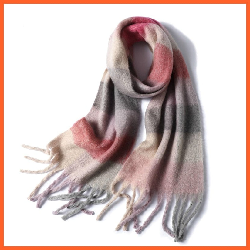 whatagift.com.au Women's Scarf WJ137-1 New Women's Plaid Scarf Winter Pashmina Shawls | Cashmere Thick Warm Scarves