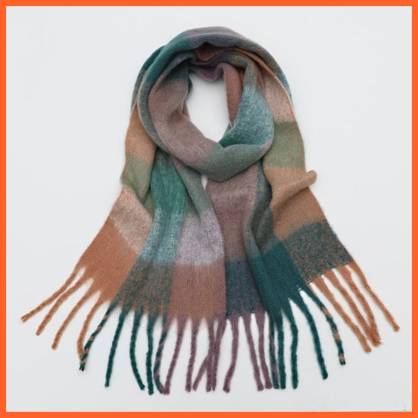 whatagift.com.au Women's Scarf WJ137-10 New Women's Plaid Scarf Winter Pashmina Shawls | Cashmere Thick Warm Scarves