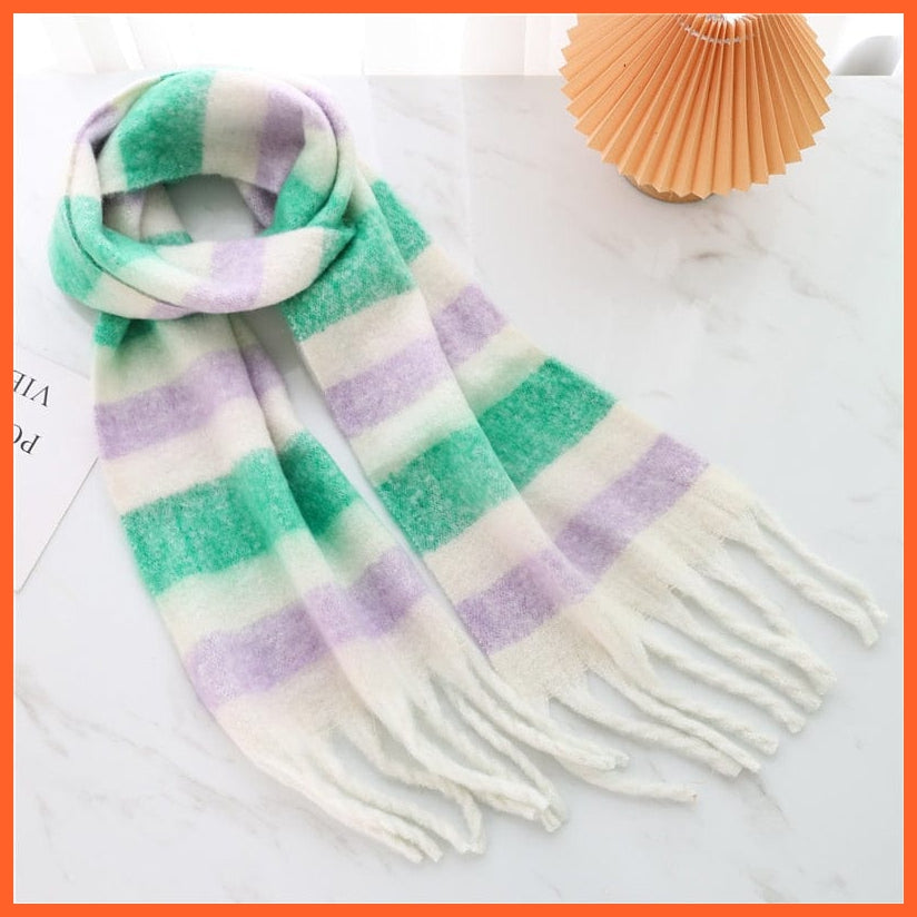 whatagift.com.au Women's Scarf WJ137-12 New Women's Plaid Scarf Winter Pashmina Shawls | Cashmere Thick Warm Scarves