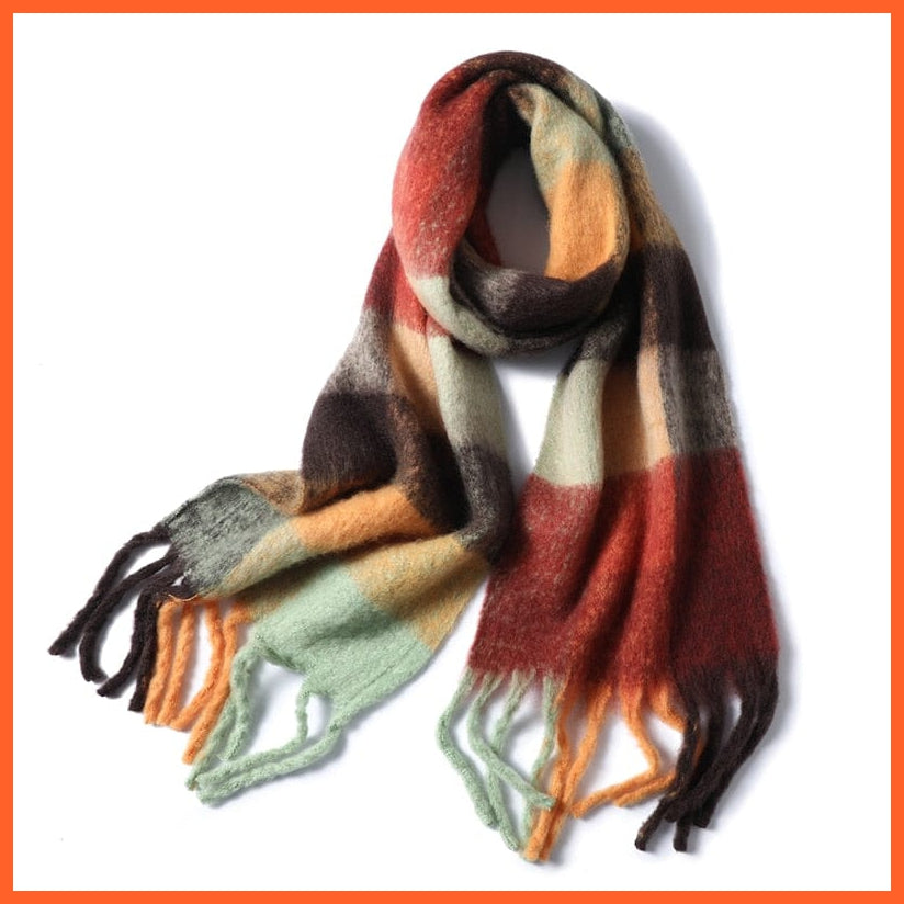 whatagift.com.au Women's Scarf WJ137-2 New Women's Plaid Scarf Winter Pashmina Shawls | Cashmere Thick Warm Scarves