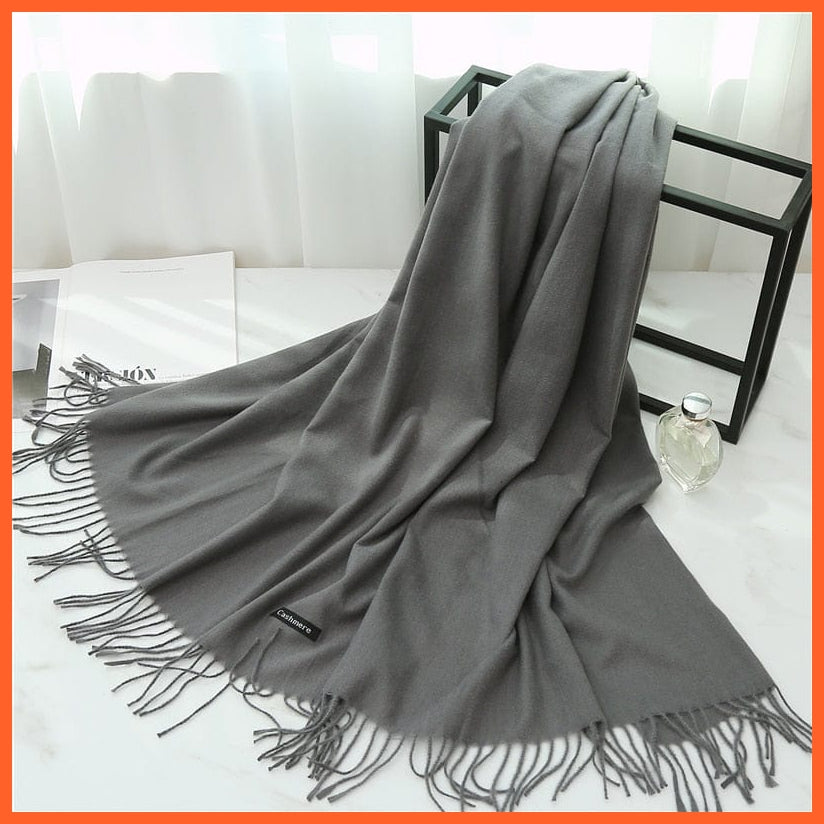 whatagift.com.au Women's Scarf Women Cashmere Solid Thick Warm Casual Winter Scarves | Pashmina Shawl Wraps