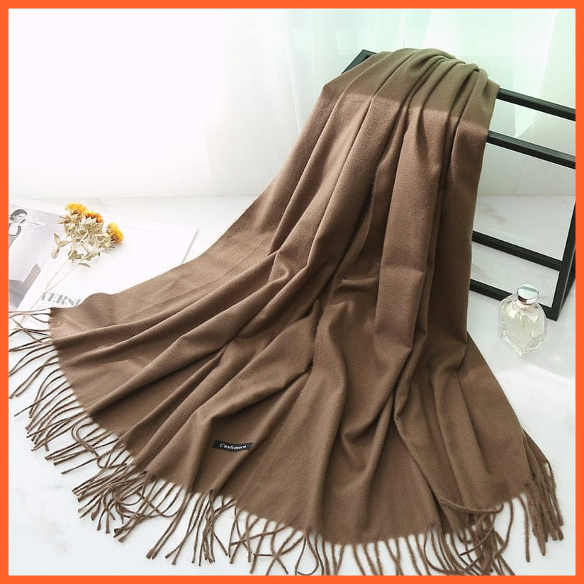 whatagift.com.au Women's Scarf Women Cashmere Solid Thick Warm Casual Winter Scarves | Pashmina Shawl Wraps