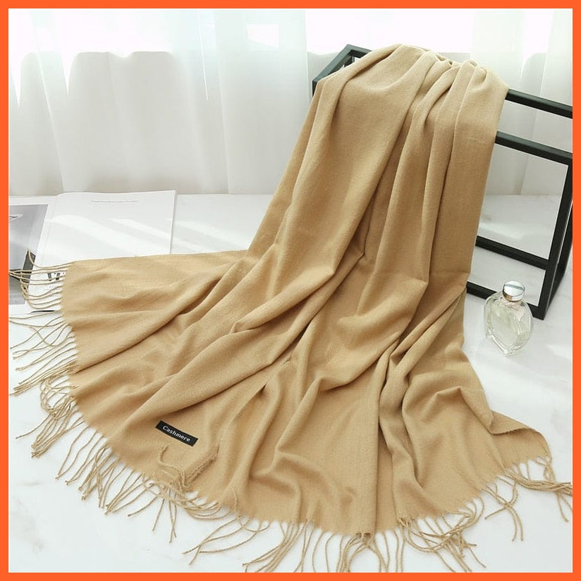 whatagift.com.au Women's Scarf Women Cashmere Solid Thick Warm Casual Winter Scarves | Pashmina Shawl Wraps