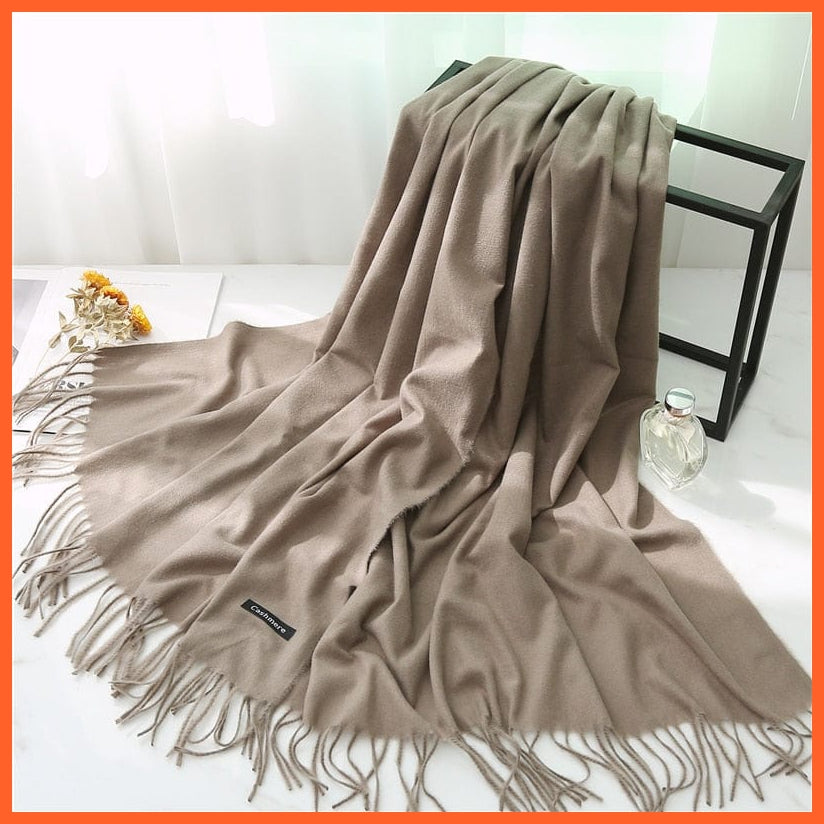 whatagift.com.au Women's Scarf Women Cashmere Solid Thick Warm Casual Winter Scarves | Pashmina Shawl Wraps