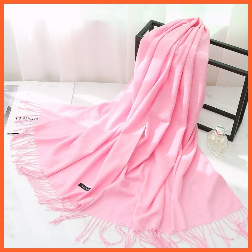 whatagift.com.au Women's Scarf Women Cashmere Solid Thick Warm Casual Winter Scarves | Pashmina Shawl Wraps