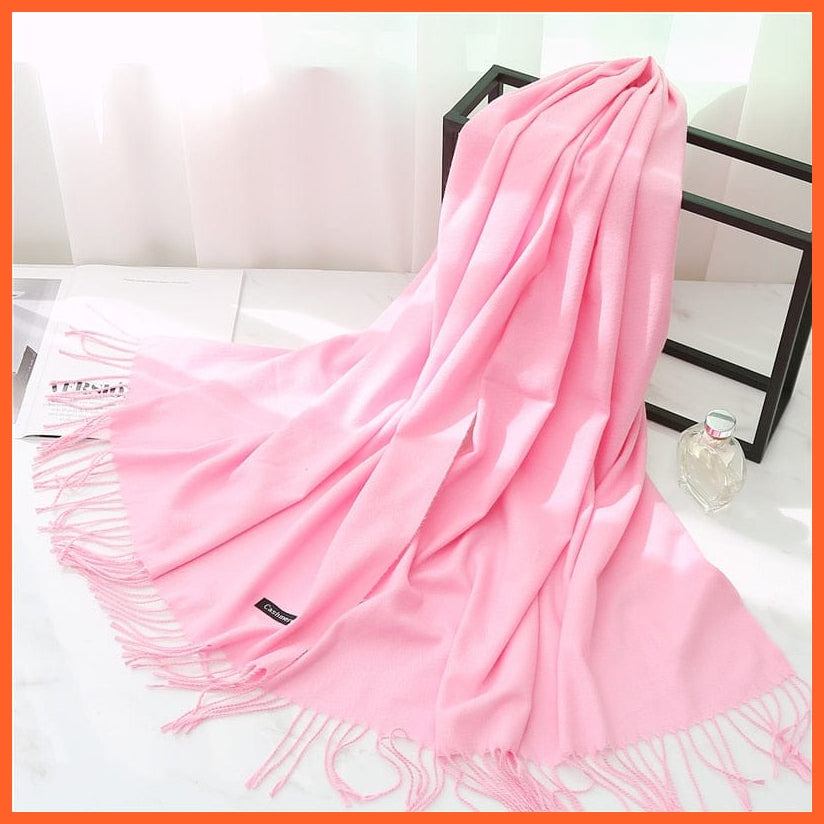 whatagift.com.au Women's Scarf Women Cashmere Solid Thick Warm Casual Winter Scarves | Pashmina Shawl Wraps