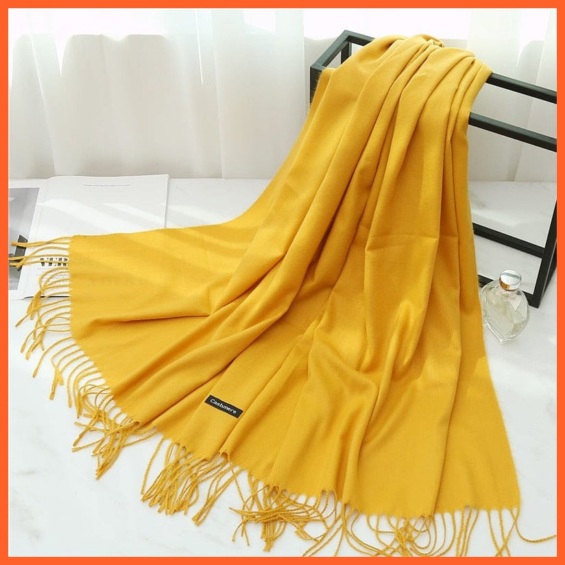 whatagift.com.au Women's Scarf Women Cashmere Solid Thick Warm Casual Winter Scarves | Pashmina Shawl Wraps