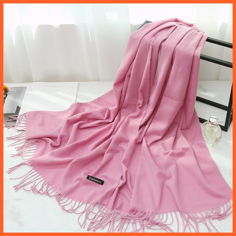 whatagift.com.au Women's Scarf Women Cashmere Solid Thick Warm Casual Winter Scarves | Pashmina Shawl Wraps