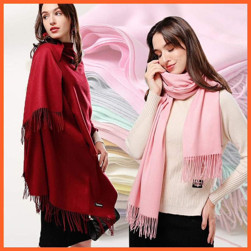 whatagift.com.au Women's Scarf Women Cashmere Solid Thick Warm Casual Winter Scarves | Pashmina Shawl Wraps