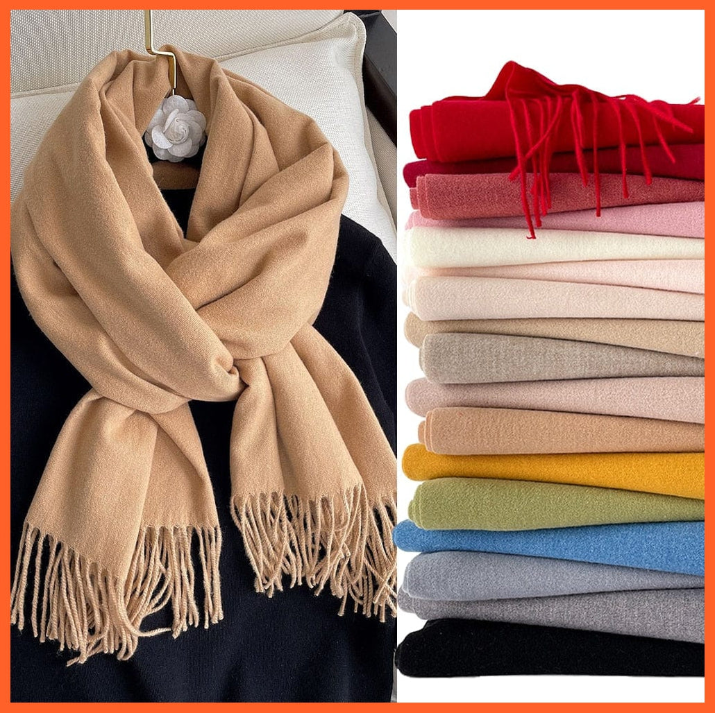 whatagift.com.au Women's Scarf Women Cashmere Solid Thick Warm Casual Winter Scarves | Pashmina Shawl Wraps