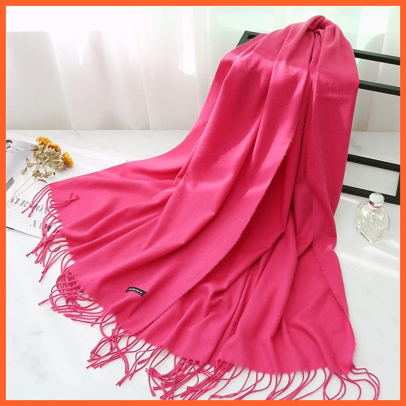 whatagift.com.au Women's Scarf Women Cashmere Solid Thick Warm Casual Winter Scarves | Pashmina Shawl Wraps