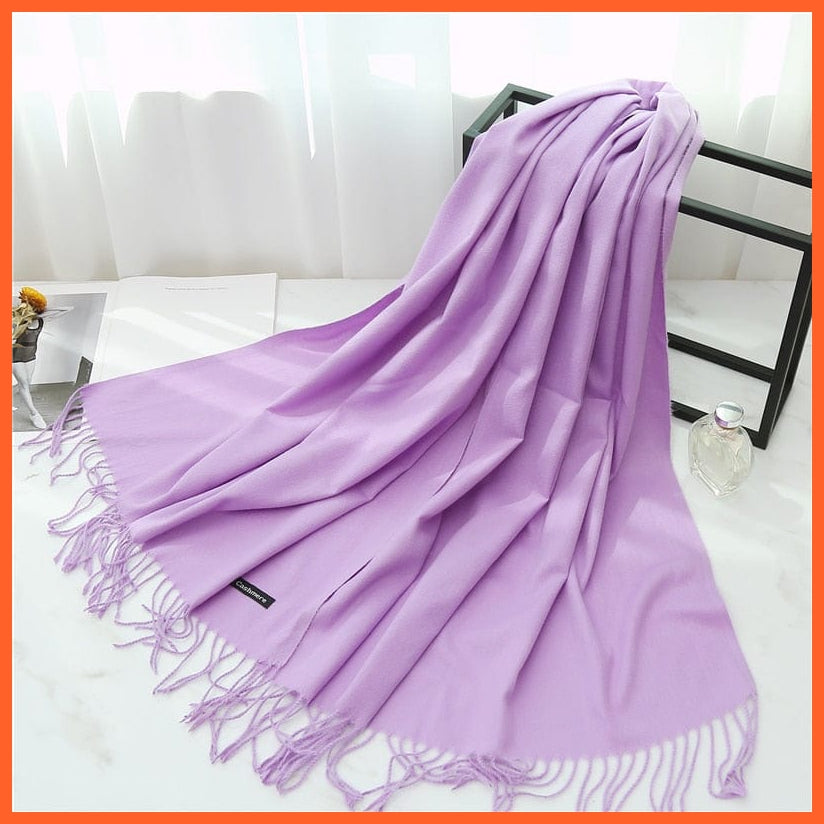 whatagift.com.au Women's Scarf Women Cashmere Solid Thick Warm Casual Winter Scarves | Pashmina Shawl Wraps