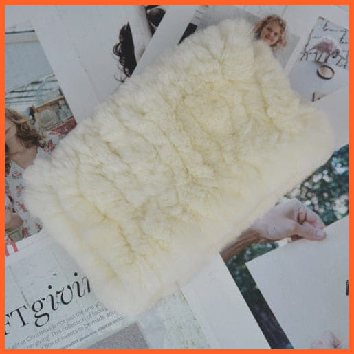 whatagift.com.au Women's Scarf Women Handmade 100% Real Rex Fur Knitted Scarf | Genuine Fur Ring Scarves