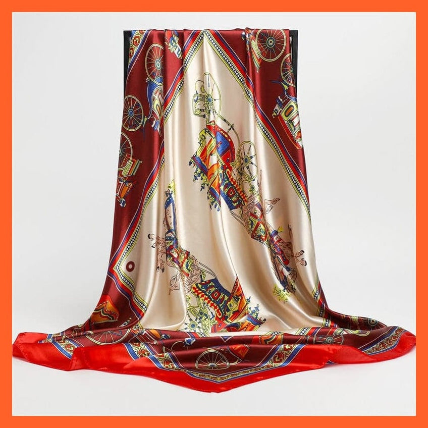 whatagift.com.au Women's Scarf Women's Neckerchief Shawl Wraps | Print Silk Satin Square Scarf