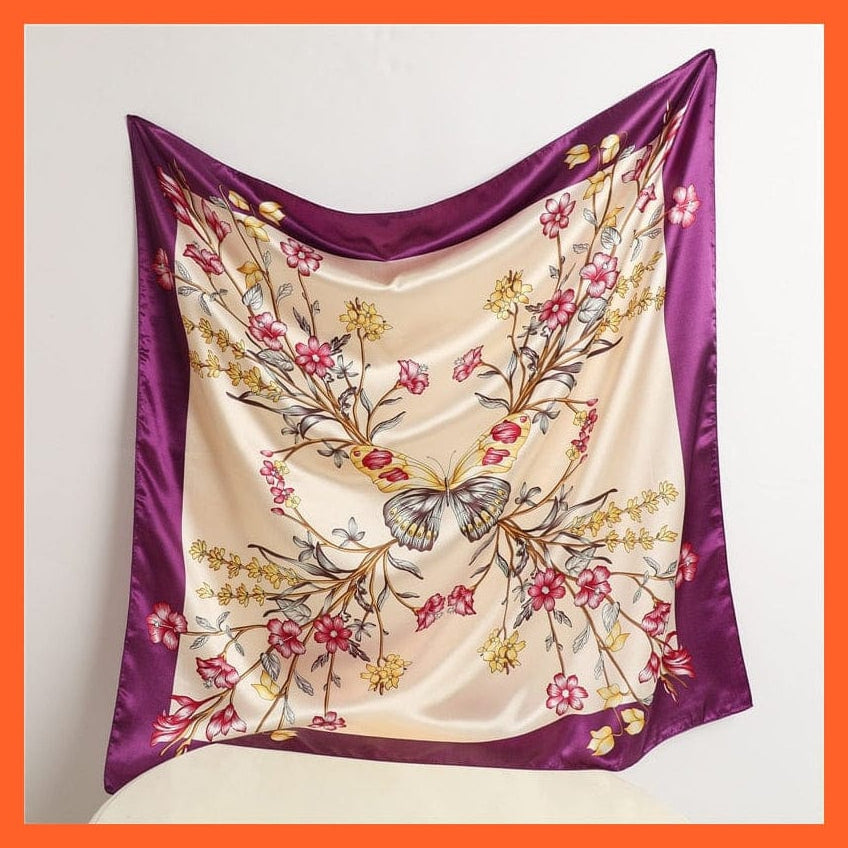 whatagift.com.au Women's Scarf Women's Neckerchief Shawl Wraps | Print Silk Satin Square Scarf