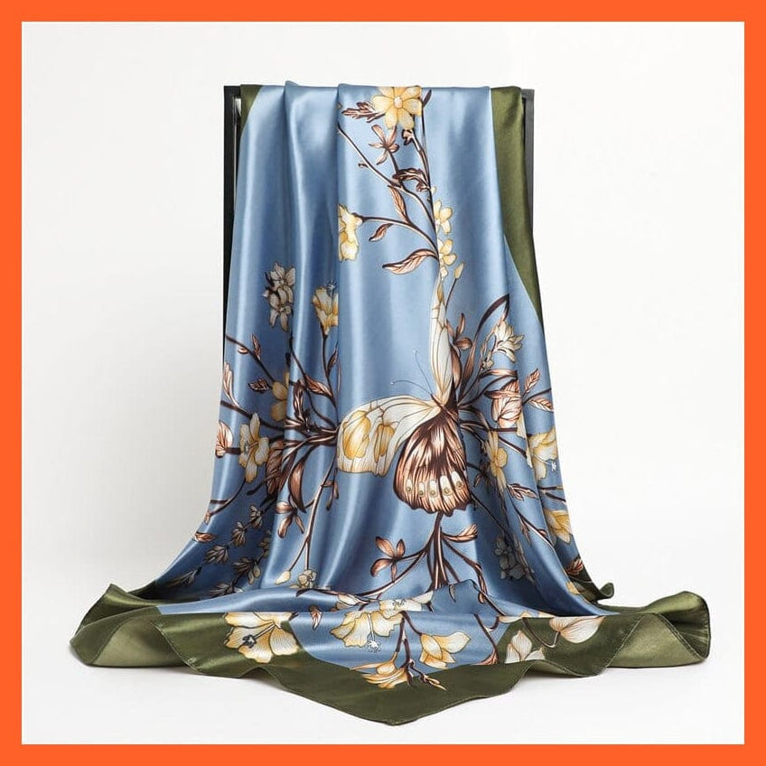 whatagift.com.au Women's Scarf Women's Neckerchief Shawl Wraps | Print Silk Satin Square Scarf