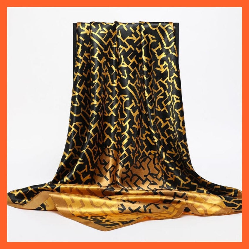 whatagift.com.au Women's Scarf Women's Neckerchief Shawl Wraps | Print Silk Satin Square Scarf