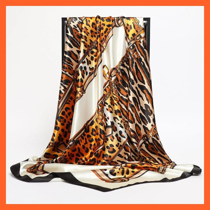 whatagift.com.au Women's Scarf Women's Neckerchief Shawl Wraps | Print Silk Satin Square Scarf