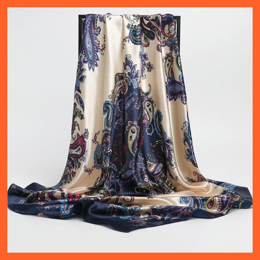 whatagift.com.au Women's Scarf Women's Neckerchief Shawl Wraps | Print Silk Satin Square Scarf