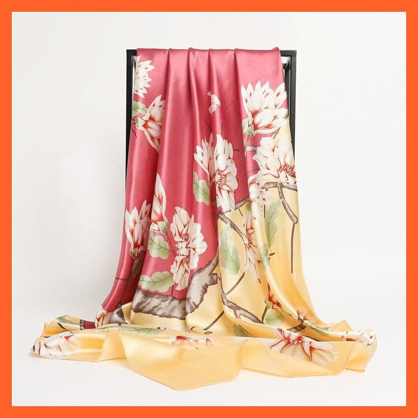 whatagift.com.au Women's Scarf Copy of Neckerchief Shawl Wraps | Print Silk Satin Square Scarf Women'S Elegant Bandana