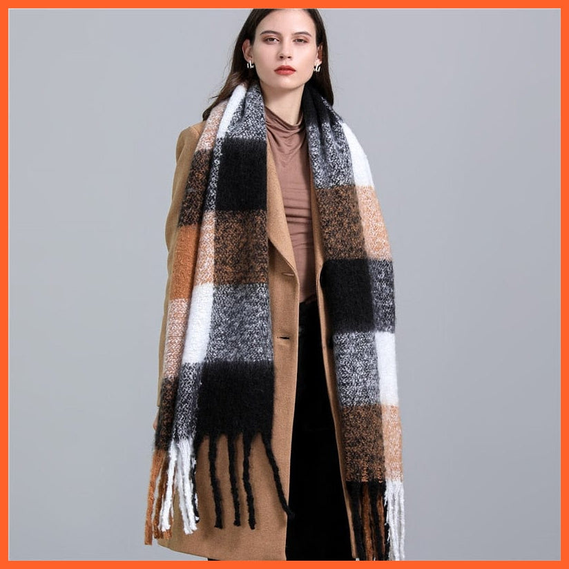 whatagift.com.au Women's Scarf WT58-4 New Women's Plaid Scarf Winter Pashmina Shawls | Cashmere Thick Warm Scarves