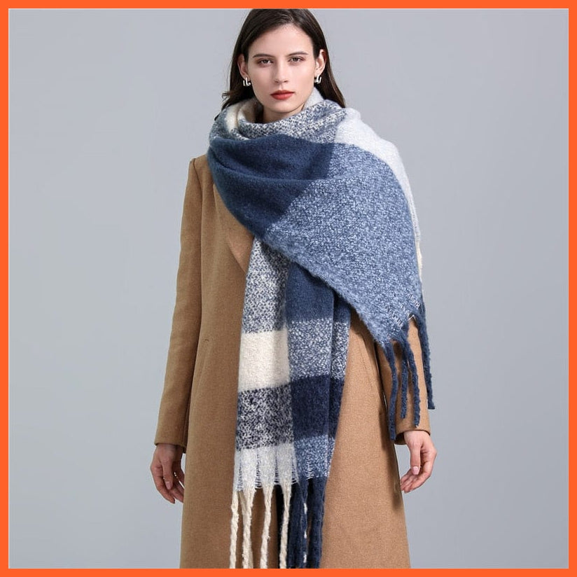 whatagift.com.au Women's Scarf WT58-5 New Women's Plaid Scarf Winter Pashmina Shawls | Cashmere Thick Warm Scarves