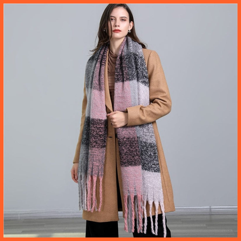 whatagift.com.au Women's Scarf WT58-6 New Women's Plaid Scarf Winter Pashmina Shawls | Cashmere Thick Warm Scarves