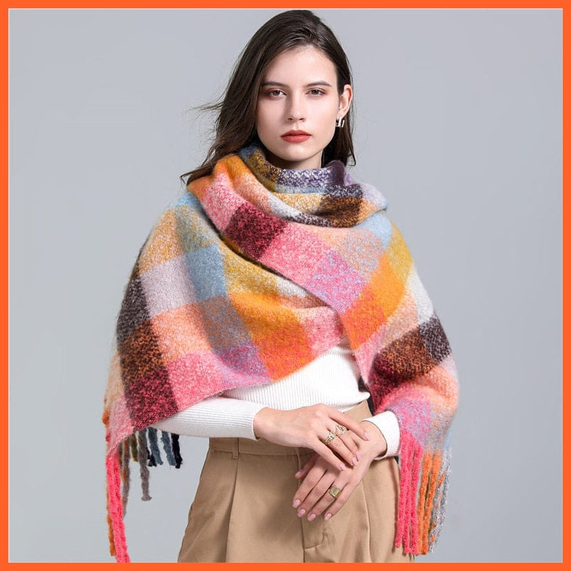 whatagift.com.au Women's Scarf WT59-5 New Women's Plaid Scarf Winter Pashmina Shawls | Cashmere Thick Warm Scarves