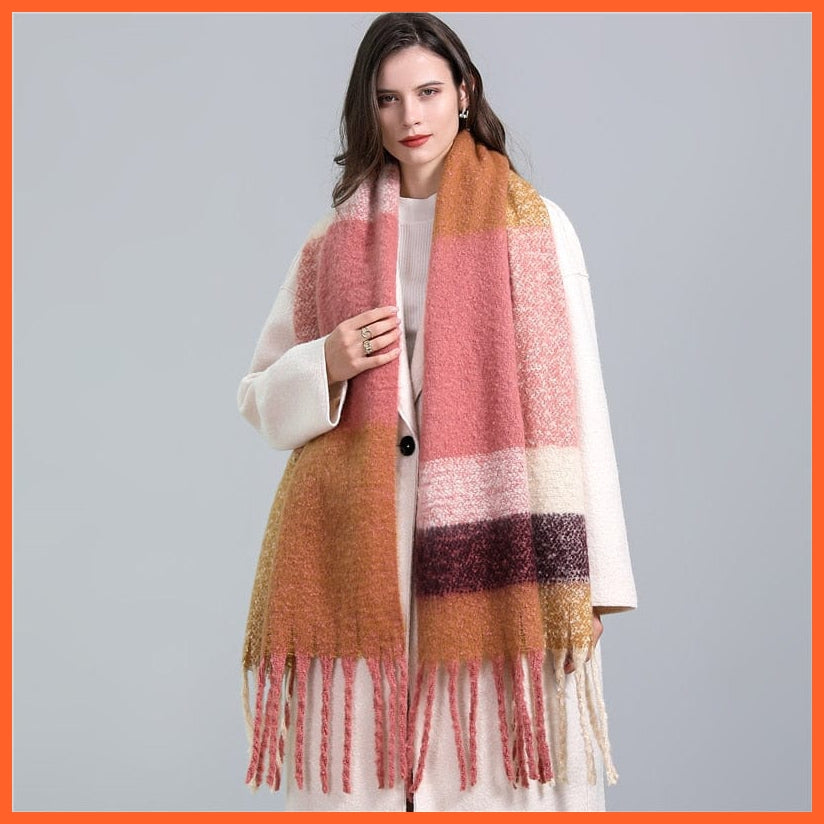 whatagift.com.au Women's Scarf WT59-6 New Women's Plaid Scarf Winter Pashmina Shawls | Cashmere Thick Warm Scarves