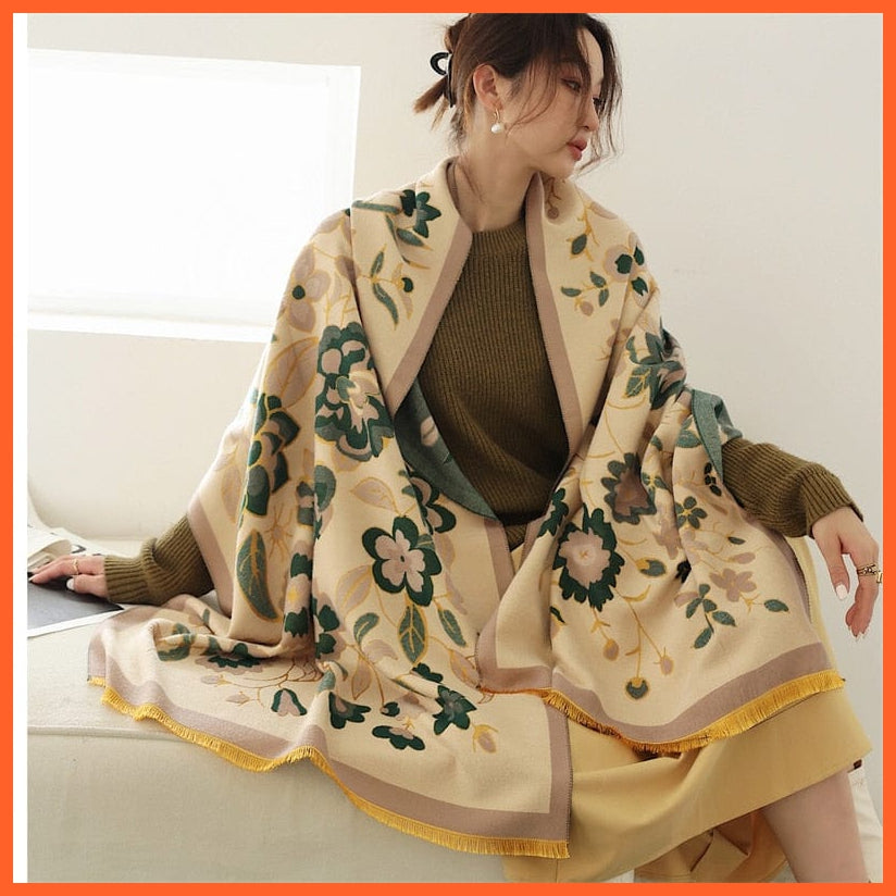 whatagift.com.au Women's Scarf WYT10-1 Warm Winter Scarf Cashmere Women's Pashmina Design Print Shawl Wraps