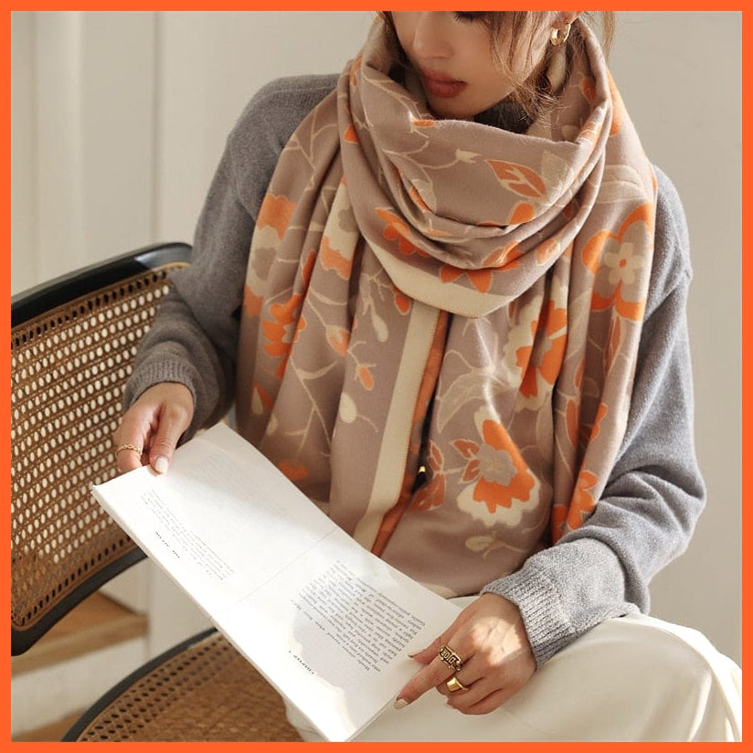 whatagift.com.au Women's Scarf WYT10-2 Warm Winter Scarf Cashmere Women's Pashmina Design Print Shawl Wraps
