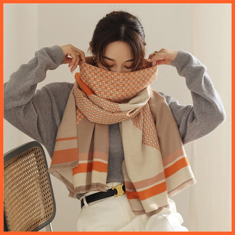 whatagift.com.au Women's Scarf WYT12-1 Warm Winter Scarf Cashmere Women's Pashmina Design Print Shawl Wraps
