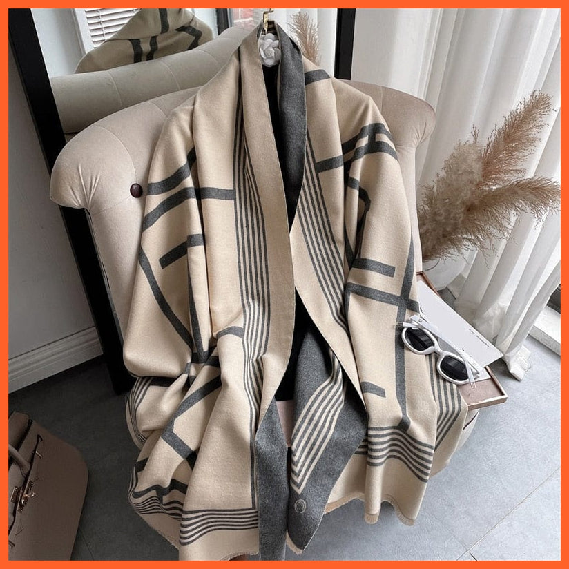 whatagift.com.au Women's Scarf WYT24-1 Warm Winter Scarf Cashmere Women's Pashmina Design Print Shawl Wraps